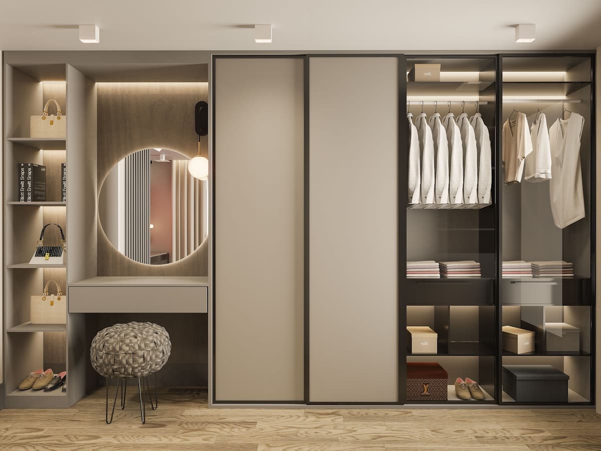 Garderoba Walk-in — wnętrze