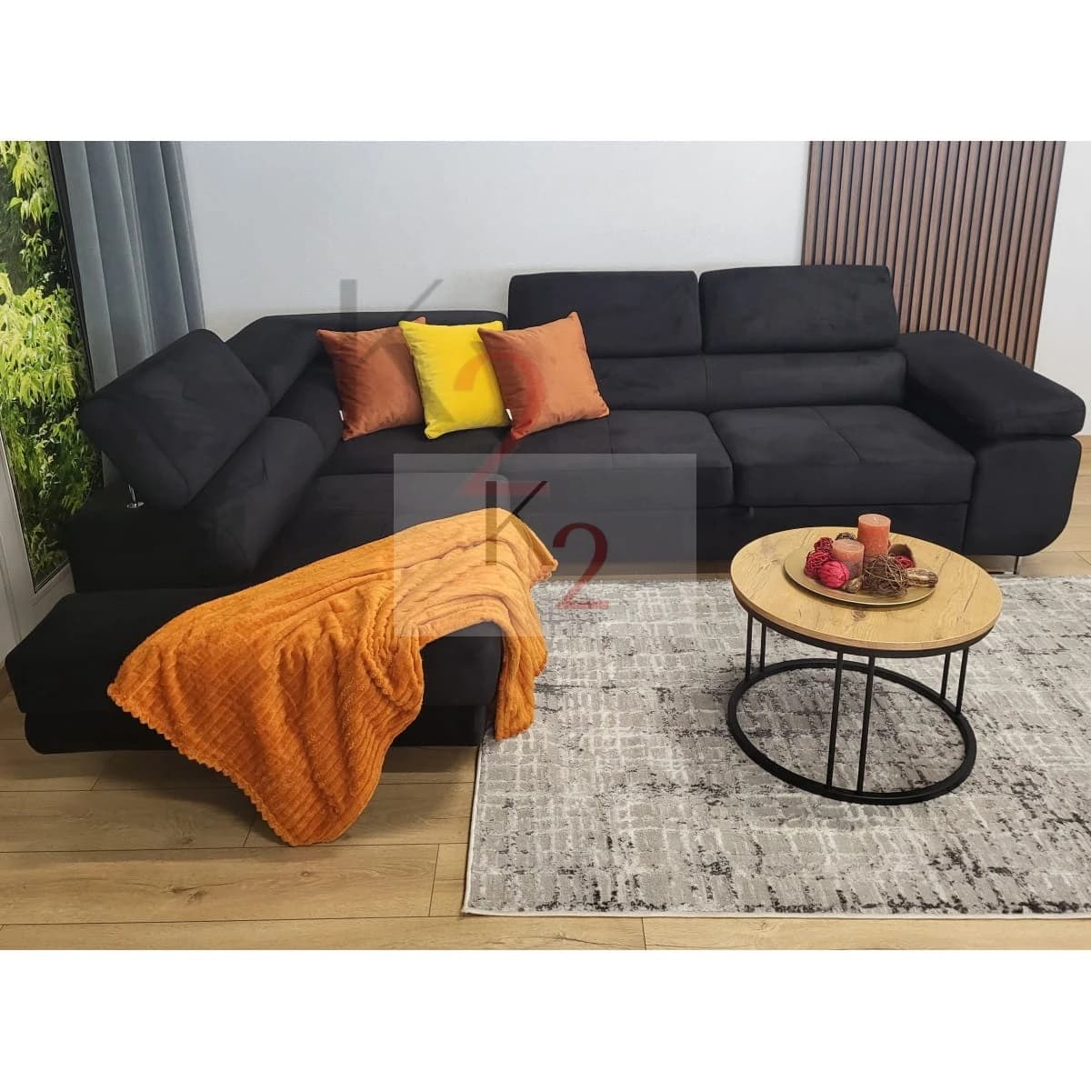 Kanapa Oslo Tapicerowana — rozłożona