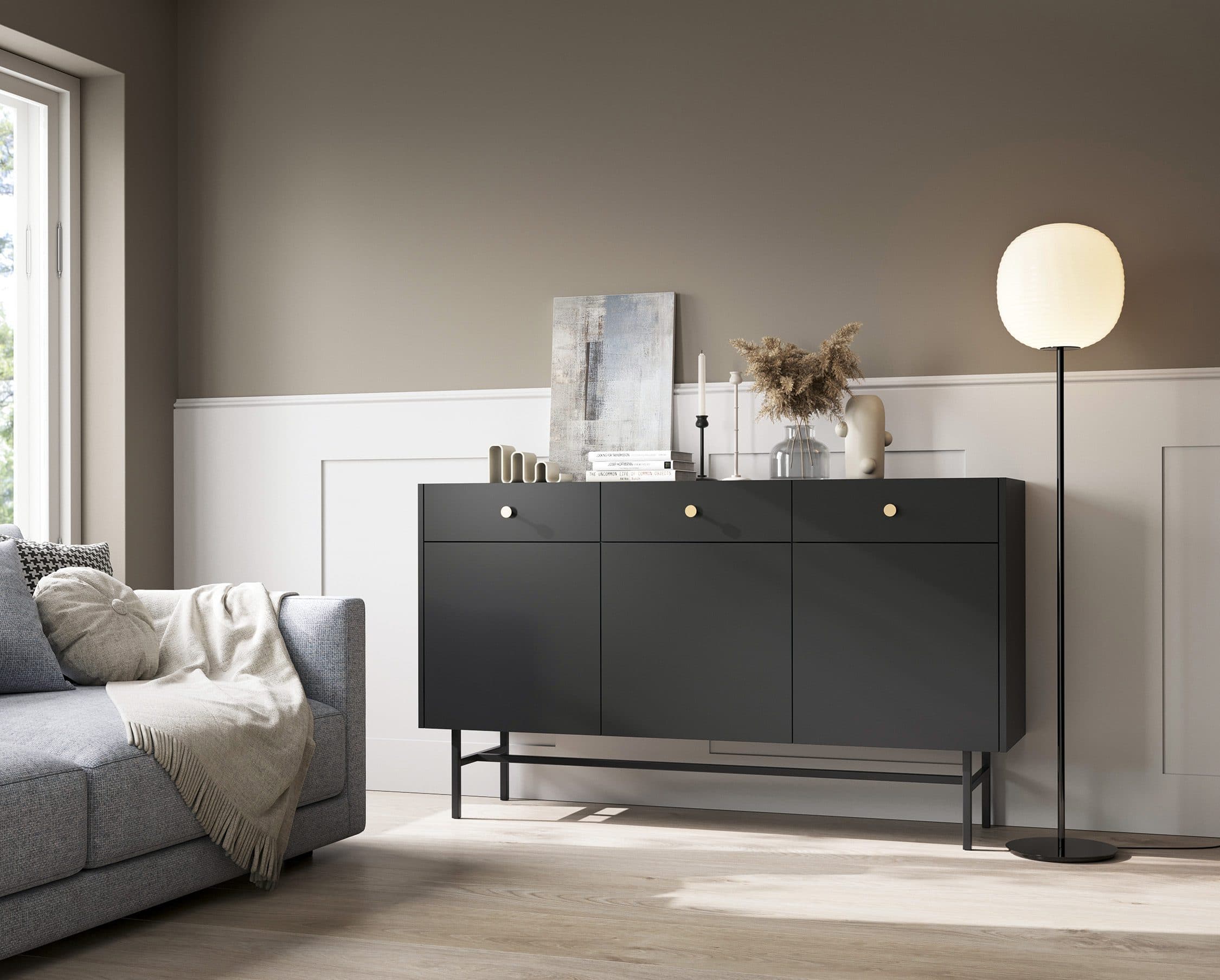 Diva czarna komoda 3D3SZ