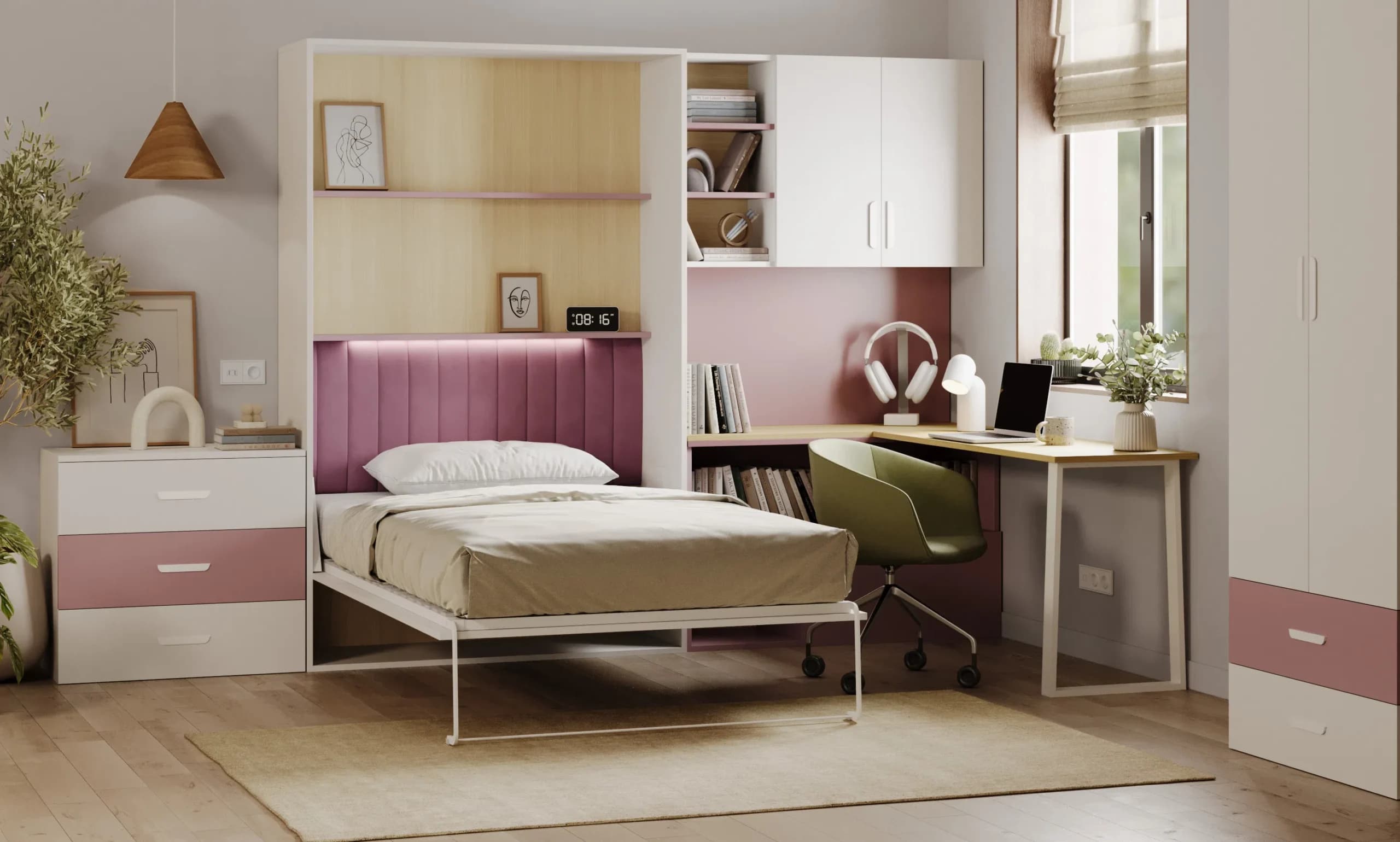 Pólkotapczan Flexi Bed Lumio – kaszmir / Mistyczna Róża