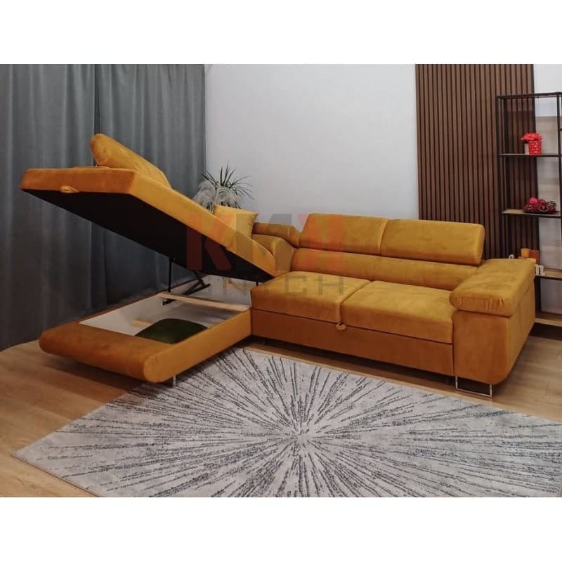 Narożnik Aston 275x202 cm monolith 48 musztardowy-od ręki