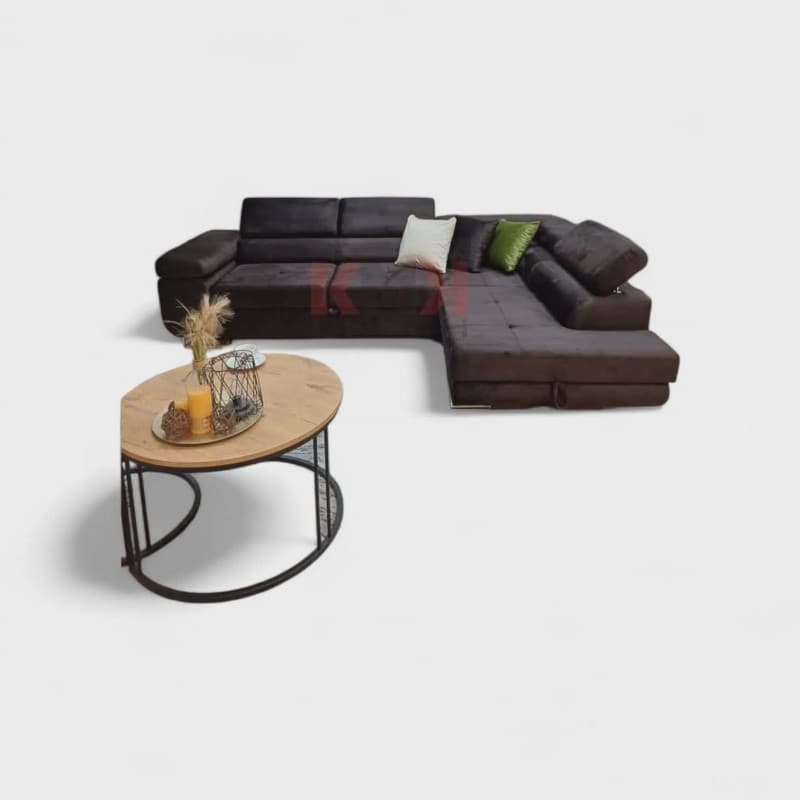 Narożnik Aston prawy 275x202 cm monolith 29 ciemny brąz od ręki