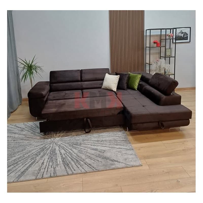 Narożnik Aston prawy 275x202 cm monolith 29 ciemny brąz od ręki