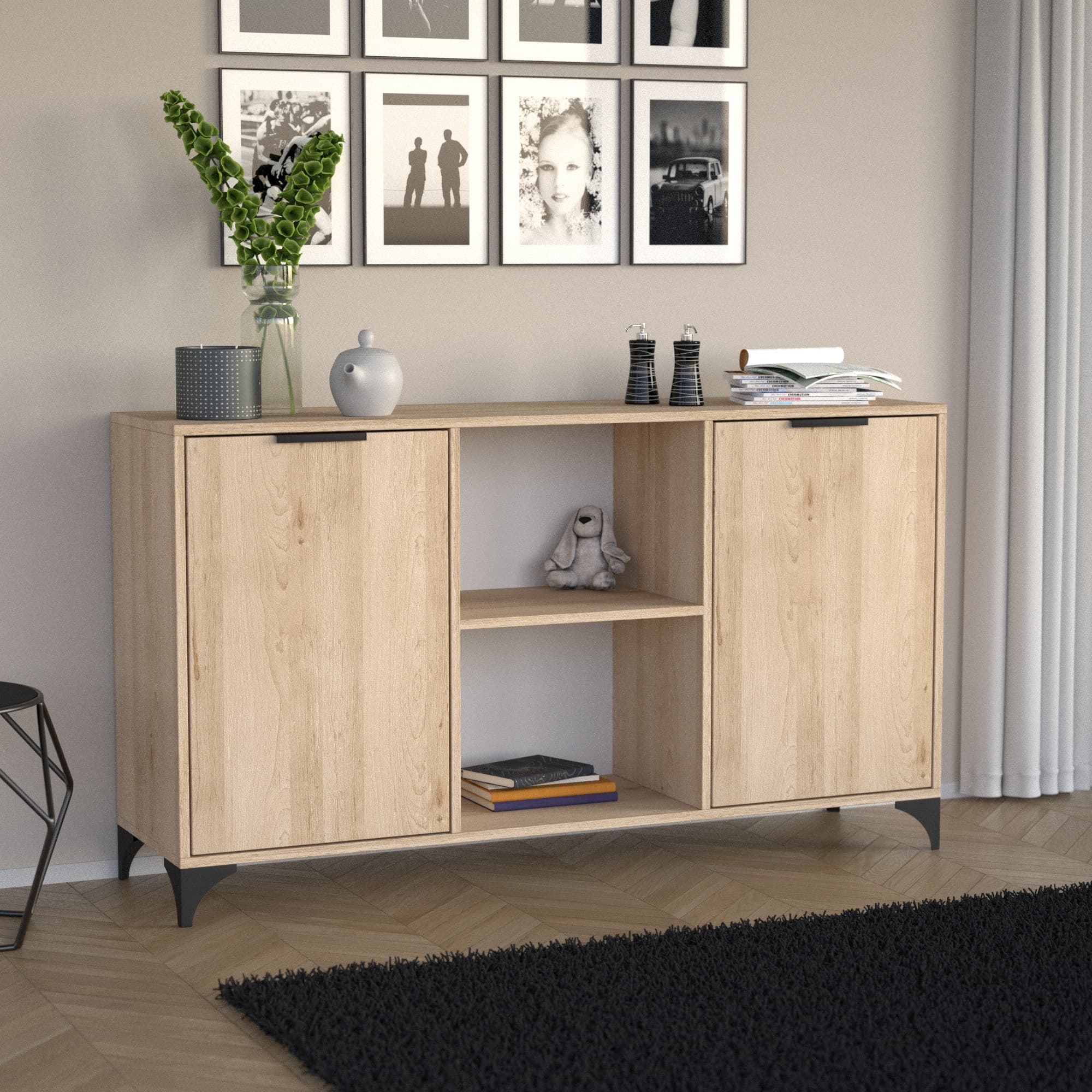Komoda 2D dwudrzwiowa dąb artisan