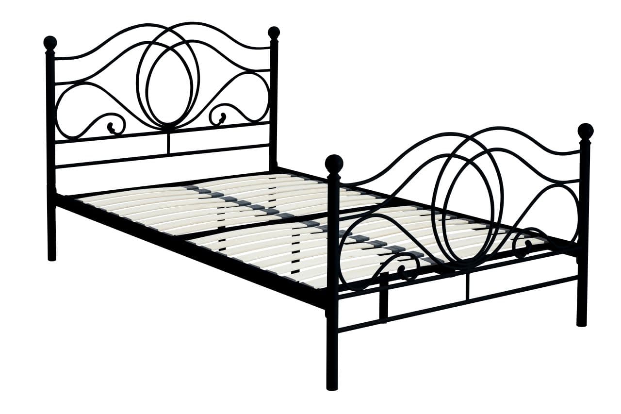 Łóżko metalowe 120x200 czarne LM3-FX