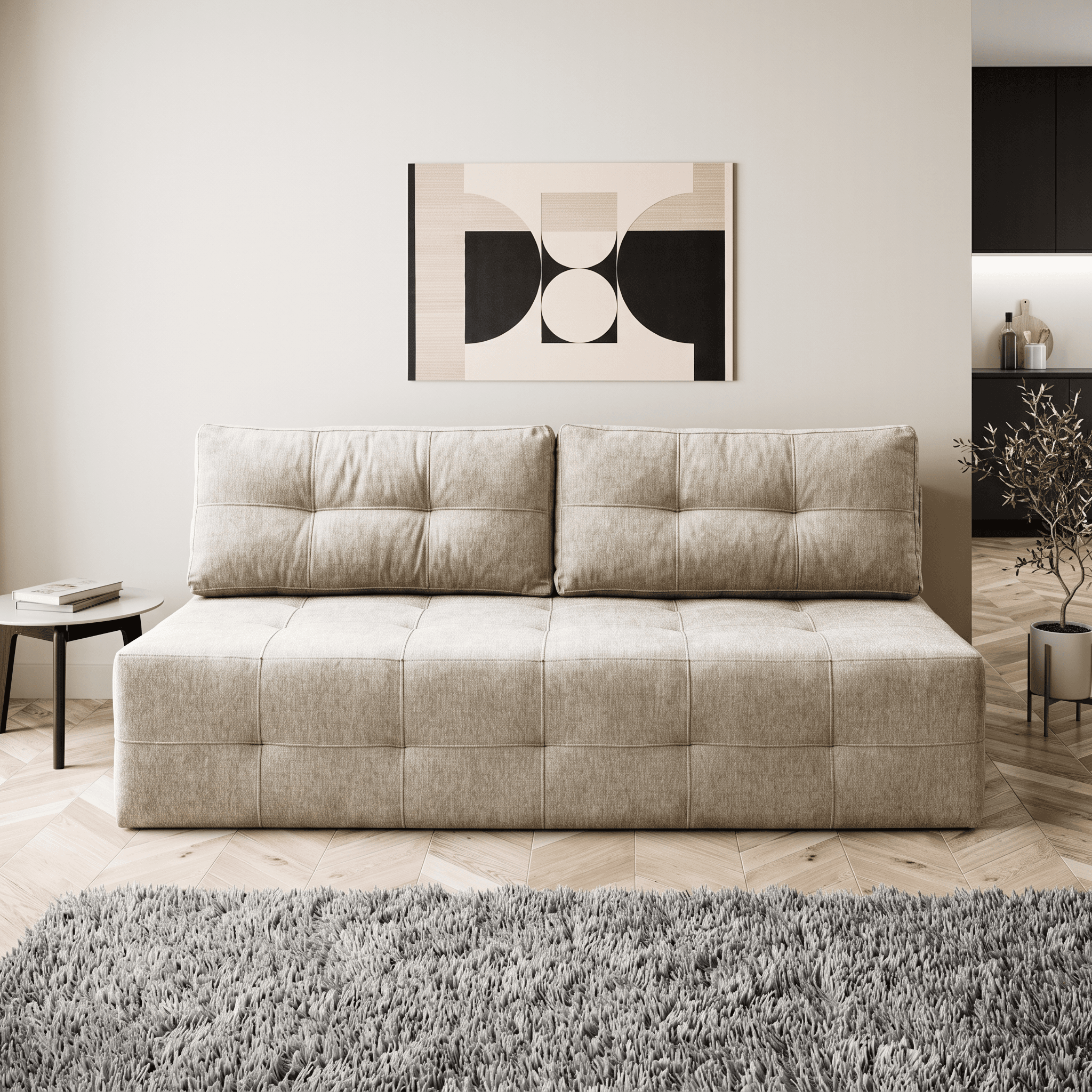 Sofa kanapa VERA rozkładana z funkcją spania beżowa